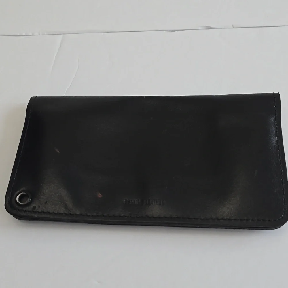 Vintage Motorcyles USA Genuine Leather Biker Trucker Black Wallet